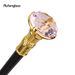 Pink Diamond Type Golden Cane Fashion Decorative Walking Stick Elegant Cosplay Cane Knob Crosier 93cm Performance Stage Cane_desvips.com