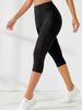 Side Pockets Calf Length Yoga Solid Color High Elasticity Leggings High Waist For Women Tummy Control Workout Pants_desvips.com