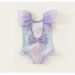 Mermaid For Girls One-Piece With Small Flutter Sleeves Sweet Ruffle Swimsuit Cute Baby Girl_desvips.com