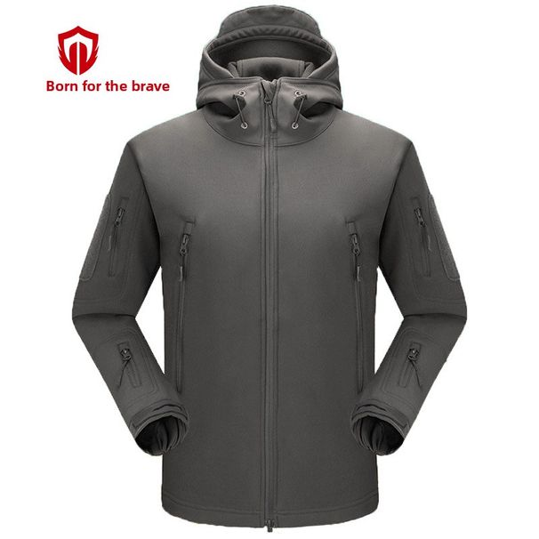 Shark Skin Soft Shell Jacket Camouflage Fleece Thickened Tactical Hooded Coat Manufacturer In Stock_desvips.com