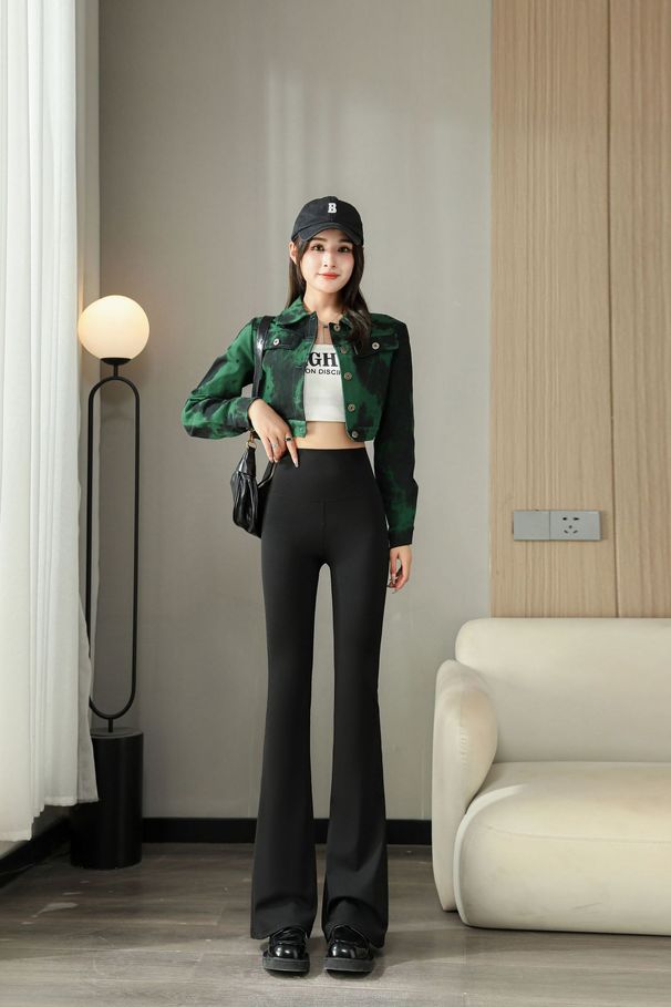 Yoga High Waist Hip-lifting Casual Slightly Flared Fitness Long Pants Stretch Slimming Tight Leggings Spring Summer_desvips.com
