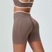 Women's High-Waisted Seamless Yoga Shorts Hip Lifting Color-Block Shaping Quick-Drying Elastic Breathable Fitness Pants_desvips.com