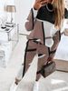Autumn and winter new women's fashion color matching printed long-sleeved casual women's suit_desvips.com