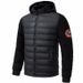 Cross-border Men's Short Cotton-padded Jacket Stand-up Collar Fashion Splicing Cuffs Tiger Head Badge Hooded Casual Sports Trendy Jacket_desvips.com