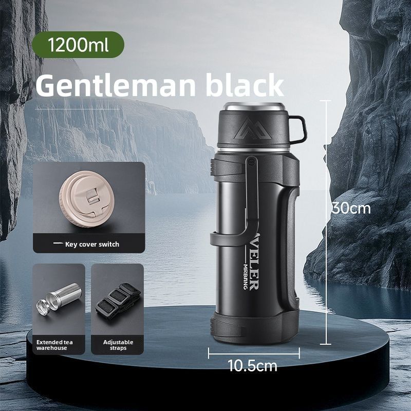 Capacity Food-Grade Stainless Steel Thermos Outdoor Portable Sports Tea Mug Extra Large Car Travel_desvips.com