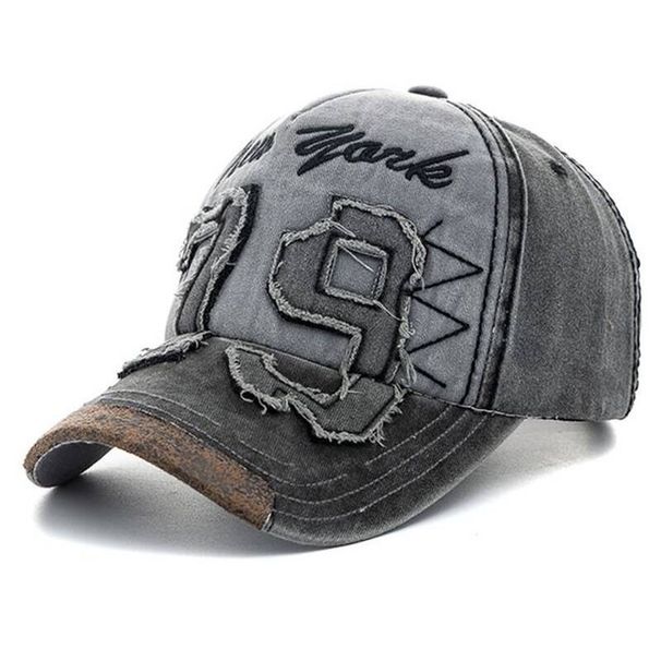 Trendy Denim Vintage Baseball Korean-style Washed Distressed Duckbill Cap, Casual Sun Hat, Wholesale_desvips.com
