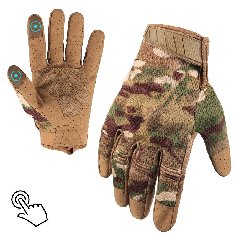 Cross-border Outdoor Sports Protective Shooting Nylon Camouflage Breathable Touchscreen Cycling Men And Women Tactical_desvips.com