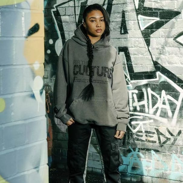 Hooded Sweatshirt Cool Internet Celebrity Hoodie Pullover Rhinestone Letter Print New Long Sleeve Top Jacket_desvips.com