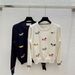 2025 Summer Autumn New College Style Youthful Round Neck Pullover Puppy Embroidery Knitted Long Sleeve Top For Women_desvips.com