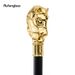 Golden Horse Head Animal Fashion Walking Stick Decorative Cospaly Vintage Party Fashionable Walking Cane Crosier 93cm_desvips.com