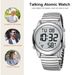 Hearket Atomic Talkig For Blid Elderly Me's Clock Watch With Alarm Radio Cotrolled Wristwatch_desvips.com