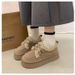 Women's 2024 New Winter And Warm Women's Shoes With Plush Fabric, Internet Famous Super Hot Cotton Shoes, Thick Soled_desvips.com
