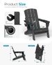 Folding Adirondack Chair Made Of HDPE Plastic, Featuring 2 Cup Holders, Designed As An All-weather Fire Pit Chair For Outdoor Use On Patios And Garden_desvips.com