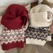 2025 New Korean Style Fair Isle Hat Scarf For Women Winter Warm Fashion Retro Knitted Christmas_desvips.com