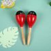 Sandbell, Wooden Shaker Instrument, Suitable For Adults, Children, Infants, Toddlers, Red Color_desvips.com
