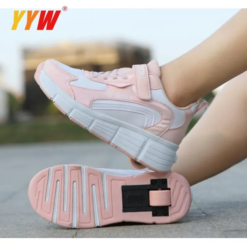 Adult Children Roller Skates Men Double Wheel Skate Tennis Shoes Walking shoe Sneakers Rollers_desvips.com