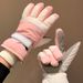 Touch Screen Skiing Gloves For Women In Winter, With Five Fingers And Thick Velvet To Keep Warm, Waterproof, Windproof, Cycling, And Electric Bikes_desvips.com