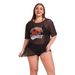 Women's Plus Size Halter Bikini Three-piece Swimsuit With Mesh Drawstring Smock_desvips.com