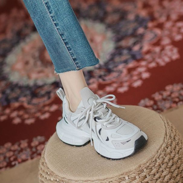 Pop Street Dad Women's Autumn Versatile Little White Thick Sole Casual Fashion Brand Sports Shoes_desvips.com