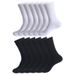 Black And White Solid Color Sports Cotton Socks Men's And Women's mid Calf Short Socks Breathable Comfortable Sweat Absorbent Long Socks_desvips.com