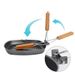 Foldable Cast Iron Grill Pan - Portable Outdoor BBQ Skillet With Wooden Handle Deep & Double Spout For Steak & Camping_desvips.com