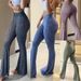 European And American Cross-Border New Casual Long High Waist Wide Leg Solid Color Flared Sports Yoga Pants For_desvips.com