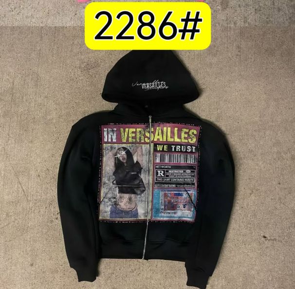 Cardigan Sweatshirt IN VERSAILLES Black Hoodie Versatile Casual Zipper Jacket_desvips.com