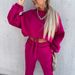 Women's Clothing autumn and winter new fashion solid color sweatshirt casual two piece set_desvips.com