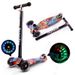 Gelingtong Graffiti Scooter 3-6-8 Years Old Four-Wheel Flashing Children's Bike Detachable_desvips.com