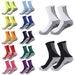Men's Professional Sports Socks Soccer Terry Cloth Sole mid Calf Shock Absorbing Non Slip Breathable Sweat Absorbent_desvips.com