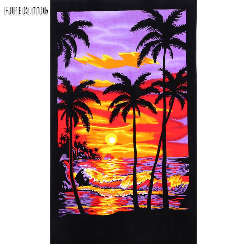 Swimming Towels Extra Long Bath Towel Hot Selling Hawaiian Island Style Home Bathing Cotton Beach Mat 180*105cm_desvips.com