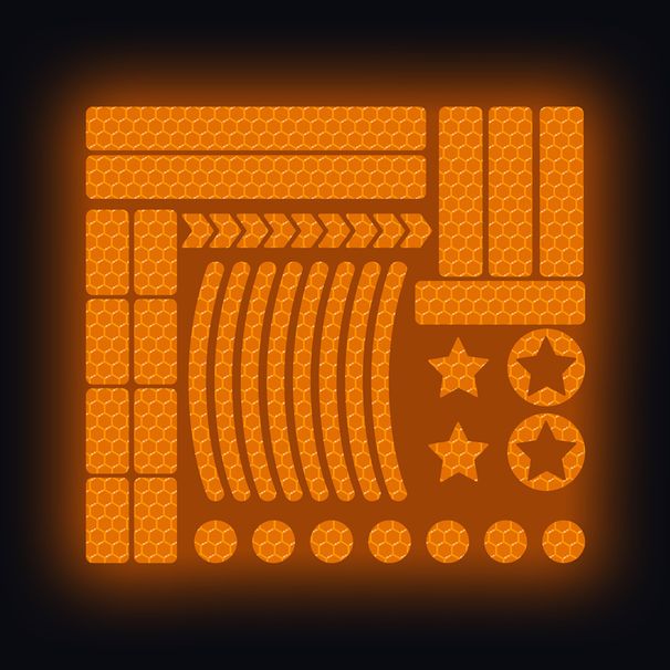 42 Piece Honeycomb Reflective Stickers Bicycle Body Stickers Night Reflective Logo Grid Stripe Warning Stripes_desvips.com