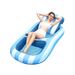 Inflatable Swimming Pool Striped Lounge Chair Water Mesh Floating Bed Adult Backrest Hammock Cloth Cover Floating Row_desvips.com