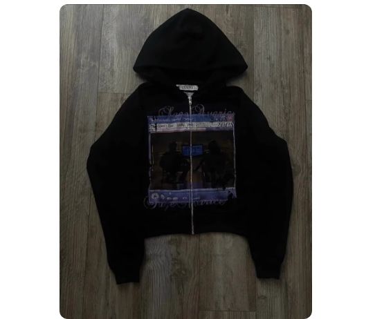 2025 New Shadow Print Zipper Hoodie Sweatshirt Versatile Jacket Hot Sale_desvips.com