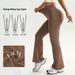 High Waisted Hip Lifting Flared Yoga Pants Nude Pilates Fitness Slim Wide Leg Trousers Sports & Outdoor Wear_desvips.com