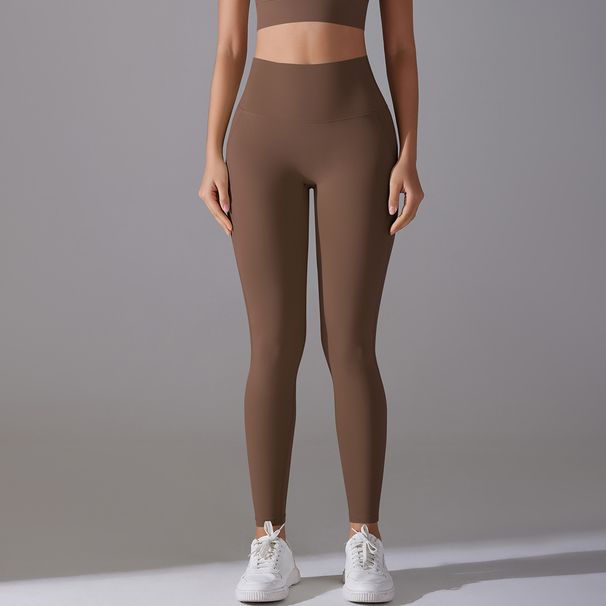 New No-Show Seamless High-Waist Tight-Fit Bare Sensation Nine-Point For Sports Running Fitness High Elastic Yoga Pants_desvips.com
