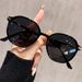 New Style Large-frame Tea Color Sunglasses For Women, Slimming, UV Protection, Sun Protection Glasses, Suitable For Photos, Outdoor Commuting_desvips.com