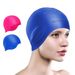 Adult Children's Swimming Cap Silicone Waterproof Men's And Women's Water Drop Cap Flat Cap Printed Long Hair Ear Protection Large Swimming Cap_desvips.com