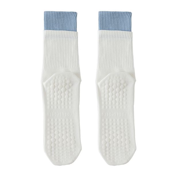 Two Pairs Dotted Non Slip Yoga Socks Girls Ballet Sports Boat Socks Pure Cotton Socks Thick Sweat Absorbent Deodorant Antibacterial Socks_desvips.com