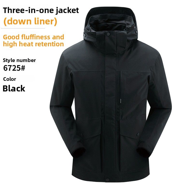 Outdoor 3-in-1 Fully Laminated Waterproof Windproof Thermal Jacket For Men And Women Winter Hiking Skiing Coat_desvips.com