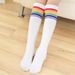 Children's Rainbow Striped Mid Calf Socks Over The Knee Soccer Cotton Socks_desvips.com