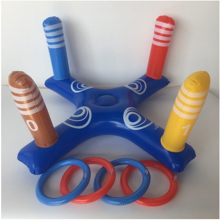 Swimming Rings Children's Water Throwing Ring Toys Parent Child Throwing Ring Game Props Inflatable Bowling Cross_desvips.com