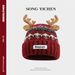 2025 New Cute Christmas Red Antler Knitted Hat Women, Thickened Warm Plush Ear Protection Beanie For Autumn And Winter_desvips.com