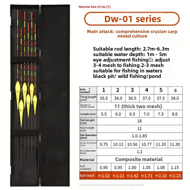 High Sensitivity Eye-catching Wild Nearsighted Fishing Crucian Carp Float Full Set_desvips.com