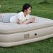 PVC Heightened Thickened Flocked Automatic Inflatable Home Double Air Cushion Bed Nap Folding Mattress_desvips.com