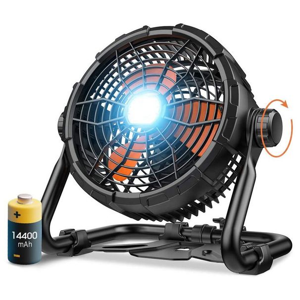 Outdoor Camping Outdoor Camping Fan Construction Site Waterproof Portable Movable Lighting Fan Rechargeable Fishing High Wind Fan_desvips.com
