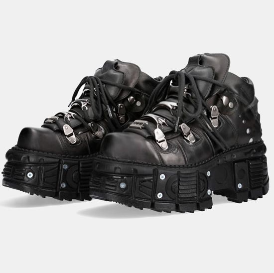 xd BLeather Men Stylish Fashion Formal Dress Business Rivet Versatile Round Toe Leather Chunky Vintage Rock Gothic Punk_desvips.com