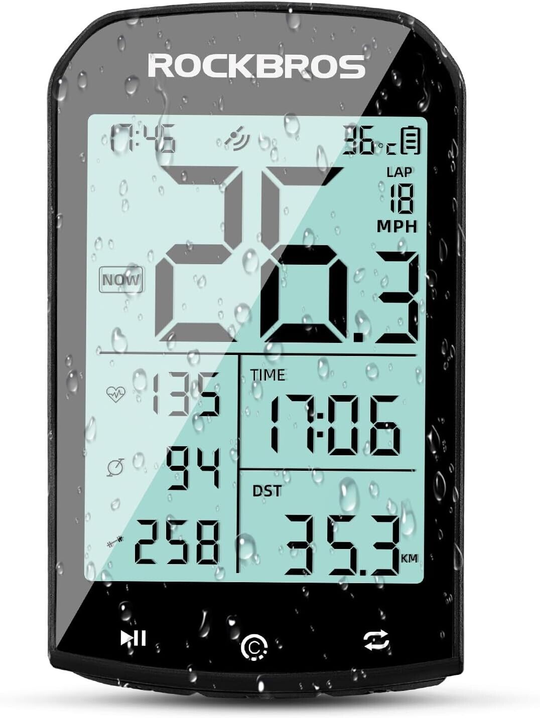 ROCKBROS Bicycle Computer Wireless GPS ANT+ IPX6 bike speedometer with LED display_desvips.com