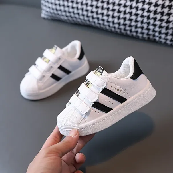 Children's Kids Fashion Design White Non-slip Casual Shoes For Boys Girls Hook Breathable Sneakers Toddler Outdoor Shoe_desvips.com