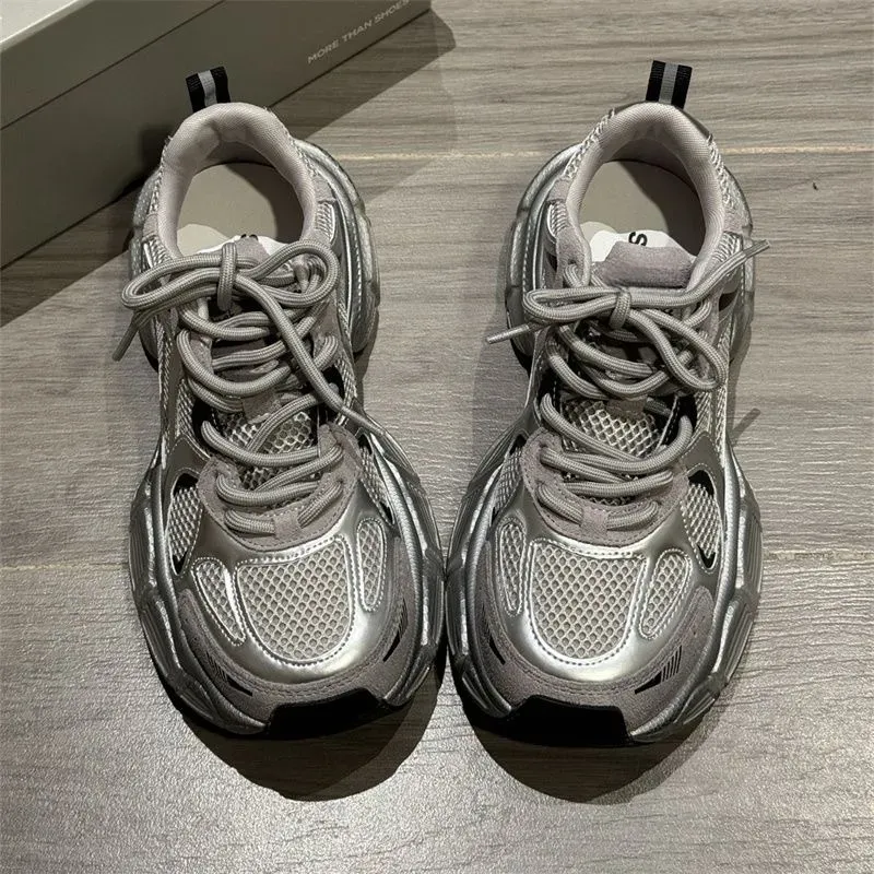 free Shipping Designer Running Shoes New Silver Breathable Versatile Lightweight And Sporty Casual Shoes For Children_desvips.com